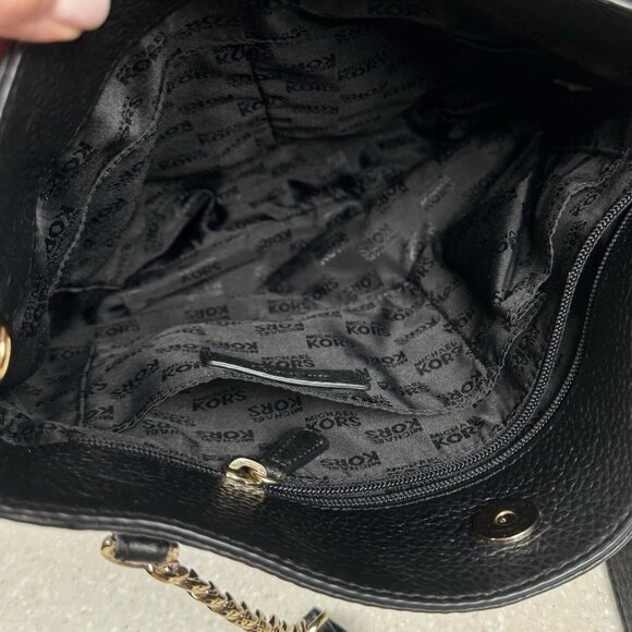 MICHAEL‎ KORS Chain Bag Black Pebbled Leather Shoulder Bag - Picture 10 of 11